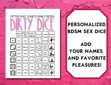 Editable Kinky BDSM Sex Dice Personalized Dirty Dice Kinky Etsy