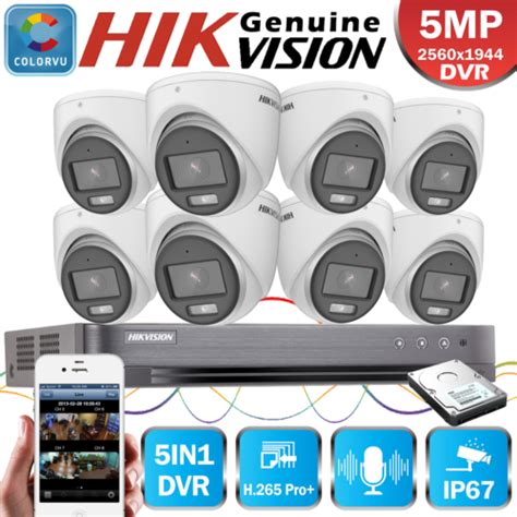 Hikvision Cctv Security System Mp Audio Mic Camera Colorvu Kit Mobile