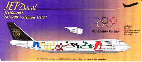 1200 Scale Decal Ups 747 200f Olympics