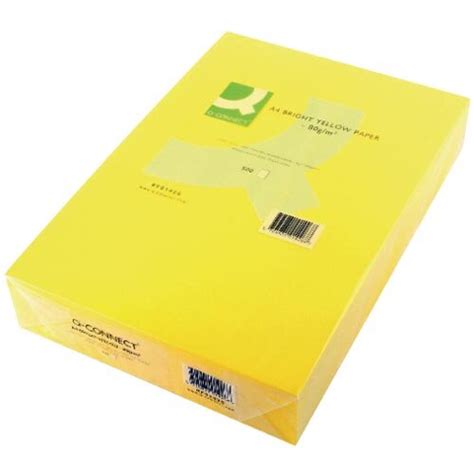 Q Connect Bright Yellow A4 Paper 80gsm Ream Of 500 Hunt Office Uk