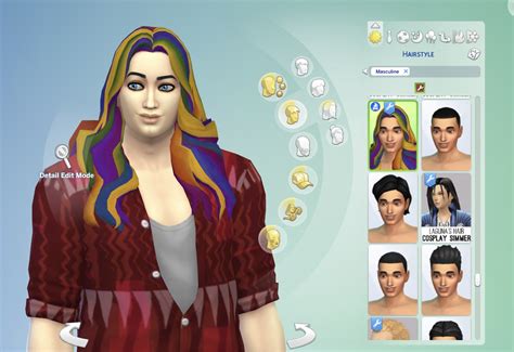 Rainbow Colour Hair Sims 4 Cc Male Kjamr