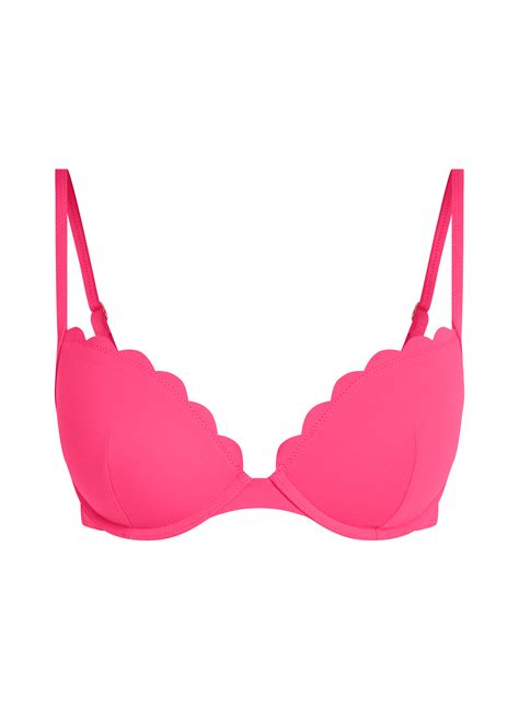 Scallop push up underwired bikini top Cup A E Bikini Tops Hunkemöller