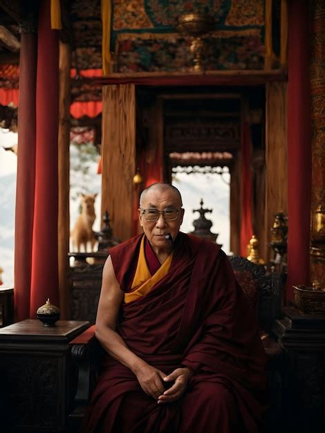 Premium AI Image Dalai Lama Biography Tibetan Spiritual Leader Dalai