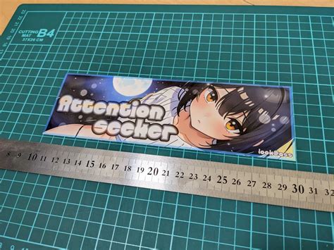 未使用痛車 ステッカー usdm jdm ボックスステッカー バンパーステッカー 箱ステ 同人 パロディ アニメ アキバ LOOK ASS Attentionseeker バダ美 の落札