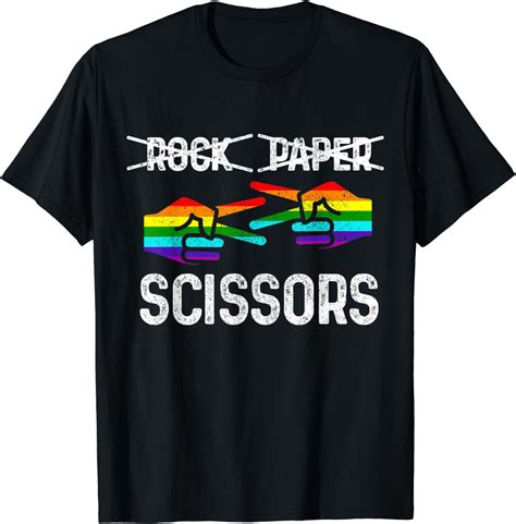 Lesbian Pride Rock Paper Scissors Funny LGBTQ Rainbow Flag T Shirt Walmart