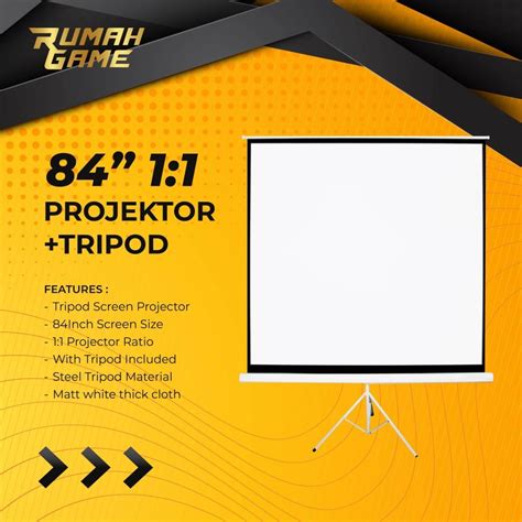 Jual Tripod Screen Projector 84 Portable Layar Proyektor 84 Inch