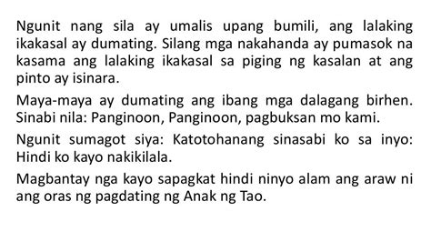 Ang Parabula Ng Sampung Dalaga