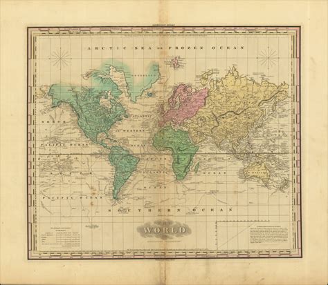 The World On Mercators Projection Barry Lawrence Ruderman Antique