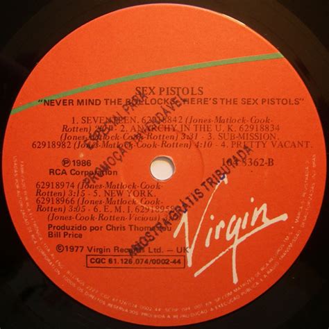 God Save The Sex Pistols Never Mind The Bollocks Brazil Second Pressing Promo