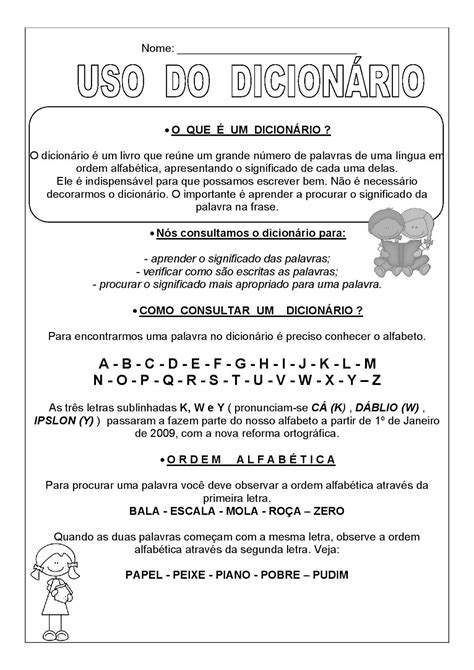 Atividades Com Uso Do Dicionário Para 5o Ano - Atividades Com Uso Do Dicionário Para 5o Ano - RETOEDU