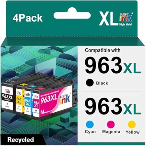 RUDGUZ 963XL Lot De 4 Cartouches D Encre Compatibles Avec HP 963 963XL