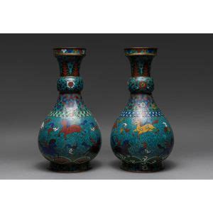 Chinese Cloisonne Garlic Head Vases Jingtai Mark Th Century