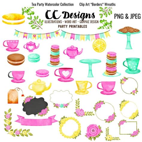 Tea Party Clip Art Frames - Etsy