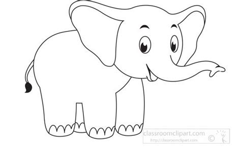 Animals Black and White Outline Clipart - cute-elephant-animal ...