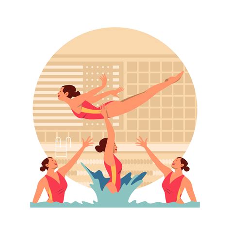 Synchronized Swim Team 7293994 Vector Art At Vecteezy