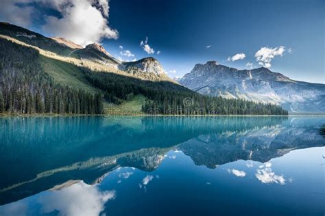 emerald lake yoho national park british columbia canada stock photo