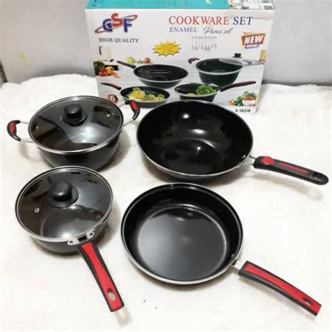 Jual Cookware Set Enamel Gsf Pcs Panci Set Isi Indonesia Shopee