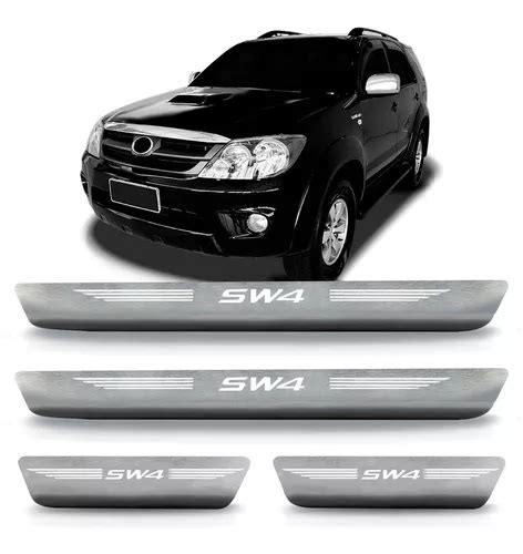 Soleira A O Inox Toyota Hilux Sw Portas Grafia Original