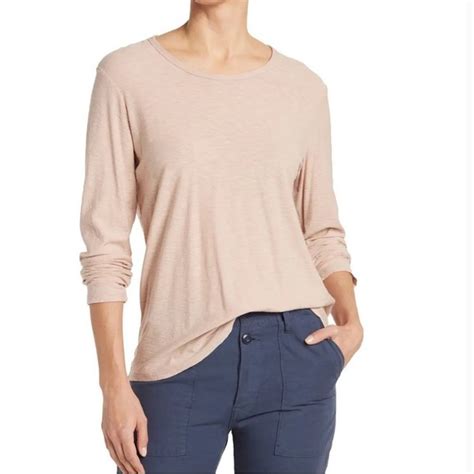 James Perse Tops James Perse Nude Himalayan Salt Pink Long Sleeve Cotton Modal Crew Neck