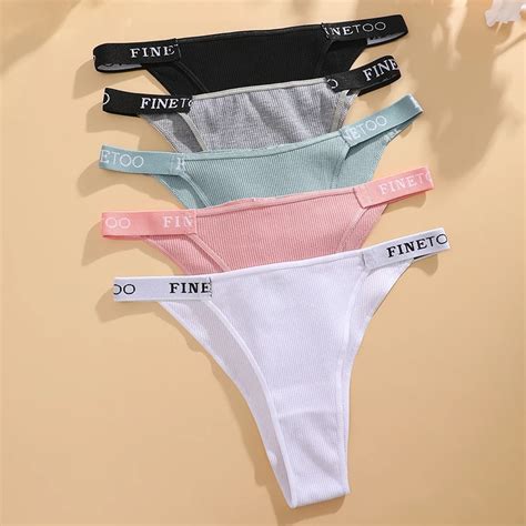 FINETOO Hot Women G String Cotton Female Thongs