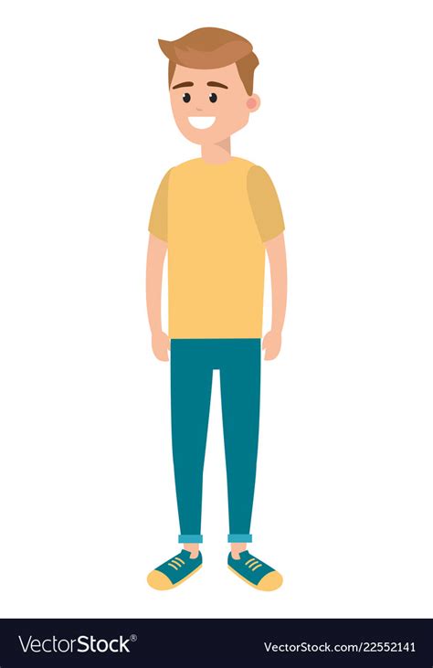 young man cartoon royalty  vector image vectorstock