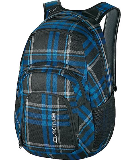 Dakine Campus Blue Plaid Laptop Backpack