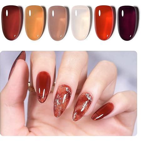 GAOY Pcs Jelly Gel Nail Polish Kit Sheer Nude Pink Colors Gel Polish Set With Glossy Matte