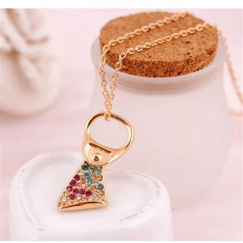 Novelty Cans Cap Colored Rhinestone Pendent Necklaces Women Choker Gold