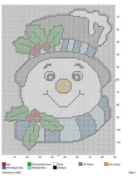 Plastic Canvas Snowman Pattern