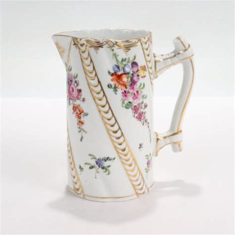 Antique Dresden Porcelain Milk Jug Or Cream Pitcher Deutsche Blumen