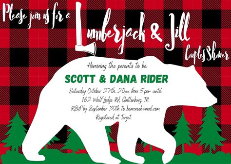 Bûcheron Couples Baby Shower Invitation téléchargement numérique - Etsy ...
