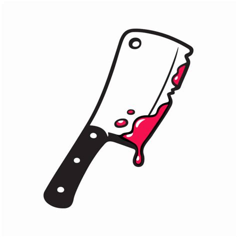 Bloody Butcher Knife Drawing Illustrations Royalty Free Vector