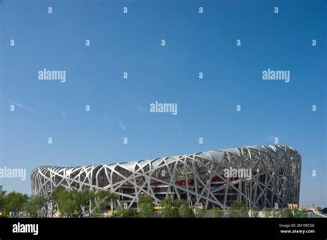 national stadium birds nest stock photo alamy