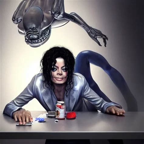 Michael Jackson Lying On A Table In The Background Stable Diffusion