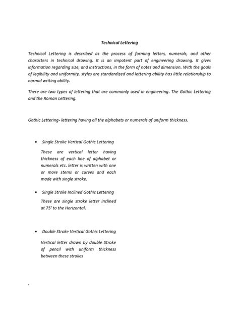 technical lettering  drawing