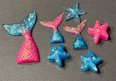 Pink Blue Beach Magnets Mermaid Starfish Resin Magnets Kitchen Decor