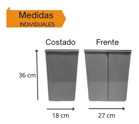 Cesto De Basura Extraible Doble Bajo Mesada Litros Tapa Keuken