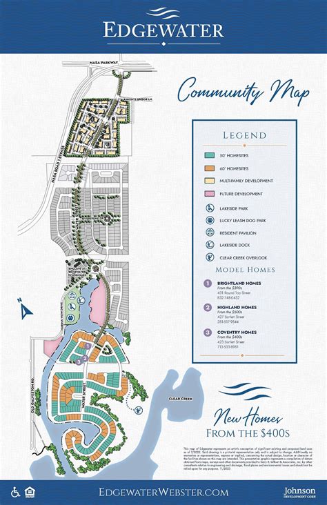 Edgewater Master Planned Community Map near Clear Lake, Texas