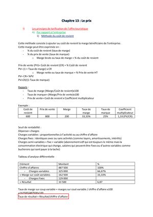 Chapitre Le Produit Cours Laboration Prestation Touristique