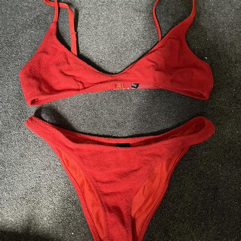 Red Triangl Bikini Top Size Medium Bottom Depop