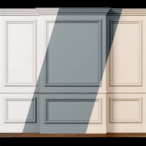 Wall Molding Boiserie Classic Panels D Model Cgtrader