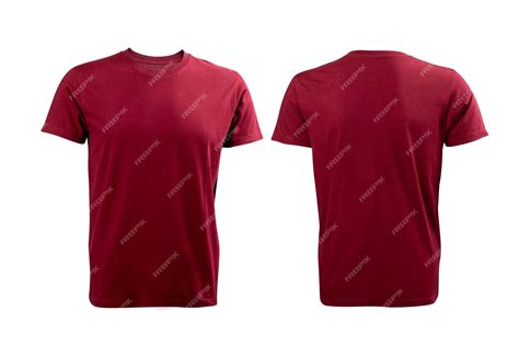 Premium Photo Plain Maroon Tshirt Mockup Template Isolated Over White
