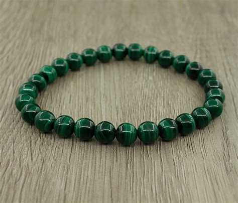 Малахит (Заир) 5мм, браслет "Классика" длиной 18см