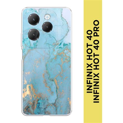 Силиконовый чехол на Infinix HOT Pro Инфиникс Хот Про Голубой мрамор рисунок