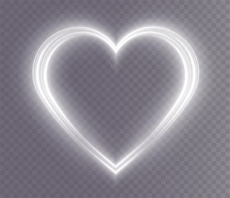 Premium Vector Heart White With Flashes Isolated On Transparent