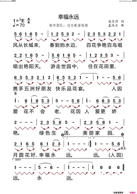 幸福永远简谱 聂赫阳演唱 潘月剑 孟庆云词曲 钢琴谱网