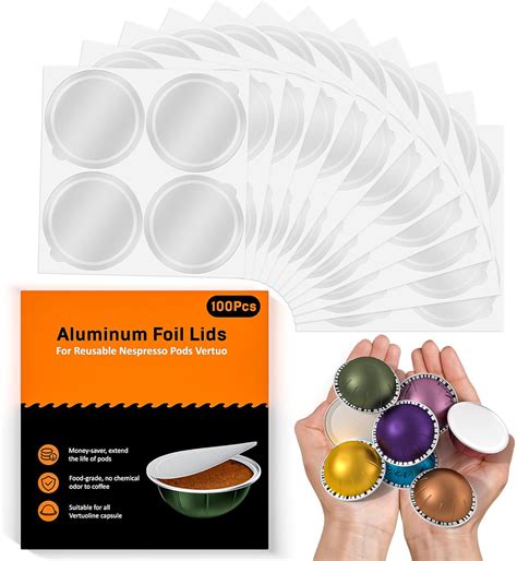 Amazon Aluminum Foil Lids For Nespresso Vertuo Reusable Pods 100