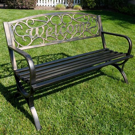 Belleze Outdoor Metal Park Bench & Reviews | Wayfair.ca