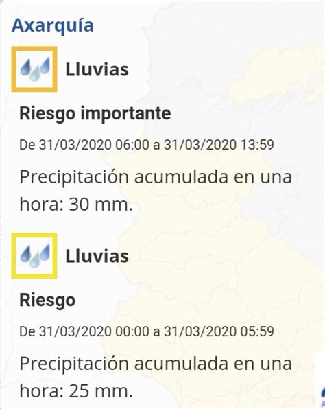 La Aemet Eleva A Naranja El Aviso Por Fuertes Lluvias Esta Noche En La