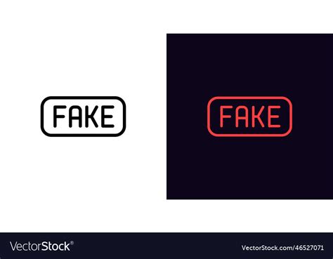 outline fake icon  editable stroke fake text vector image